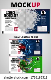 Brochure, ebook or presentation mockup ready for use, vector illustration easy to editable
