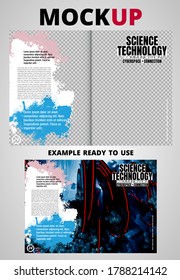Brochure, ebook or presentation mockup ready for use, vector illustration easy to editable