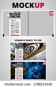 Brochure, ebook or presentation mockup ready for use, vector illustration easy to editable