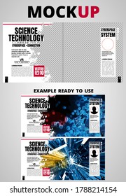Brochure, ebook or presentation mockup ready for use, vector illustration easy to editable
