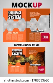 Brochure, ebook or presentation mockup ready for use, vector illustration easy to editable