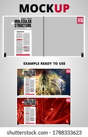 Brochure, ebook or presentation mockup ready for use, vector illustration easy to editable