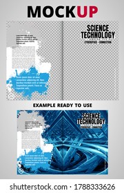 Brochure, ebook or presentation mockup ready for use, vector illustration easy to editable