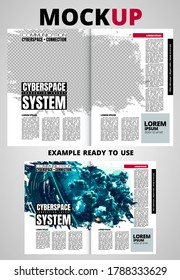 Brochure, ebook or presentation mockup ready for use, vector illustration easy to editable