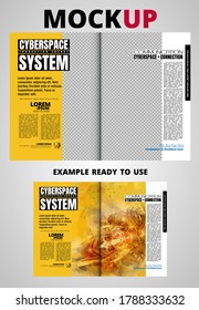 Brochure, ebook or presentation mockup ready for use, vector illustration easy to editable