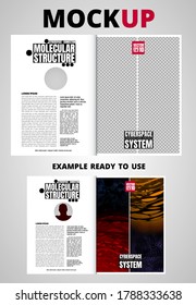Brochure, ebook or presentation mockup ready for use, vector illustration easy to editable