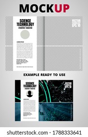 Brochure, ebook or presentation mockup ready for use, vector illustration easy to editable