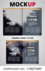 Brochure, ebook or presentation mockup ready for use, vector illustration easy to editable