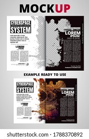 Brochure, ebook or presentation mockup ready for use, vector illustration easy to editable