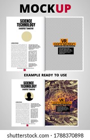 Brochure, ebook or presentation mockup ready for use, vector illustration easy to editable