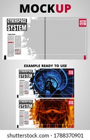 Brochure, ebook or presentation mockup ready for use, vector illustration easy to editable