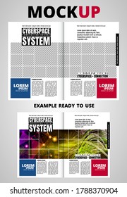 Brochure, ebook or presentation mockup ready for use, vector illustration easy to editable