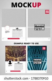 Brochure, ebook or presentation mockup ready for use, vector illustration easy to editable