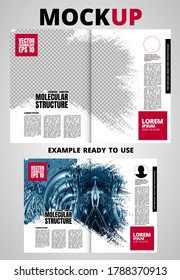 Brochure, ebook or presentation mockup ready for use, vector illustration easy to editable