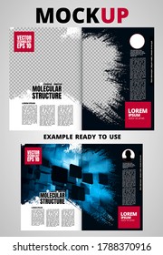 Brochure, ebook or presentation mockup ready for use, vector illustration easy to editable