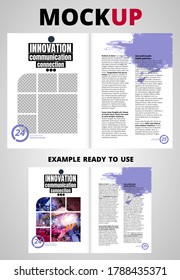 Brochure, ebook or presentation mockup ready for use, vector illustration easy to editable