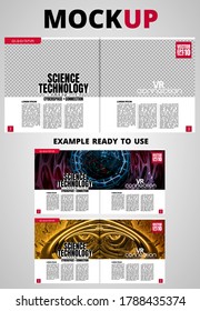 Brochure, ebook or presentation mockup ready for use, vector illustration easy to editable
