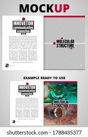 Brochure, ebook or presentation mockup ready for use, vector illustration easy to editable