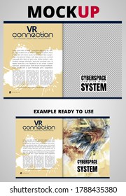 Brochure, ebook or presentation mockup ready for use, vector illustration easy to editable