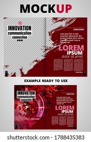 Brochure, ebook or presentation mockup ready for use, vector illustration easy to editable
