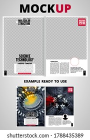 Brochure, ebook or presentation mockup ready for use, vector illustration easy to editable
