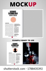 Brochure, ebook or presentation mockup ready for use, vector illustration easy to editable