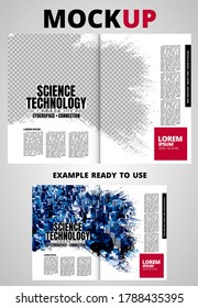 Brochure, ebook or presentation mockup ready for use, vector illustration easy to editable