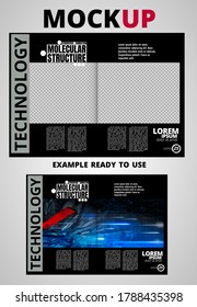 Brochure, ebook or presentation mockup ready for use, vector illustration easy to editable