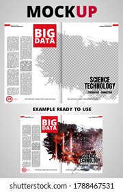 Brochure, ebook or presentation mockup ready for use, vector illustration easy to editable