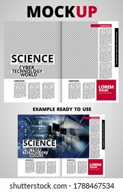 Brochure, ebook or presentation mockup ready for use, vector illustration easy to editable