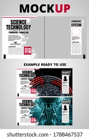 Brochure, ebook or presentation mockup ready for use, vector illustration easy to editable