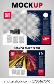 Brochure, ebook or presentation mockup ready for use, vector illustration easy to editable