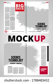 Brochure, ebook or presentation mockup ready for use, vector illustration easy to editable