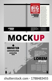 Brochure, ebook or presentation mockup ready for use, vector illustration easy to editable