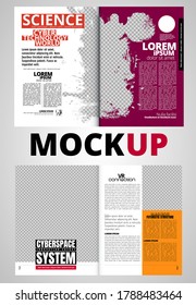 Brochure, ebook or presentation mockup ready for use, vector illustration easy to editable
