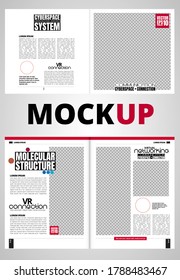 Brochure, ebook or presentation mockup ready for use, vector illustration easy to editable