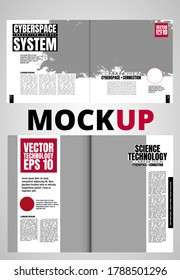 Brochure, ebook or presentation mockup ready for use, vector illustration easy to editable