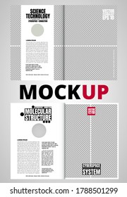 Brochure, ebook or presentation mockup ready for use, vector illustration easy to editable