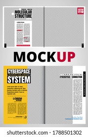 Brochure, ebook or presentation mockup ready for use, vector illustration easy to editable