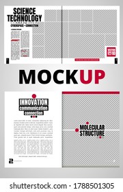 Brochure, ebook or presentation mockup ready for use, vector illustration easy to editable