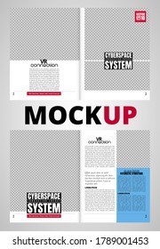 Brochure, ebook or presentation mockup ready for use, vector illustration easy to editable