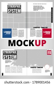 Brochure, ebook or presentation mockup ready for use, vector illustration easy to editable