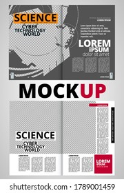 Brochure, ebook or presentation mockup ready for use, vector illustration easy to editable