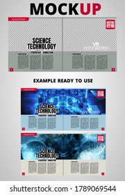 Brochure, ebook or presentation mockup ready for use, vector illustration easy to editable