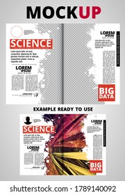 Brochure, ebook or presentation mockup ready for use, vector illustration easy to editable