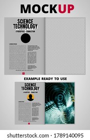 Brochure, ebook or presentation mockup ready for use, vector illustration easy to editable