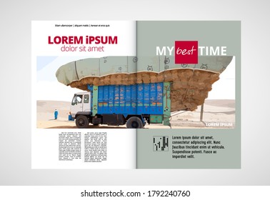Brochure, ebook or presentation mockup ready for use, vector mockup