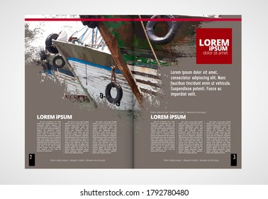 Folleto, libro o simulación de presentación listo para su uso, maqueta vectorial