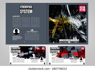 Brochure, ebook or presentation mockup ready for use, vector illustration easy to editable