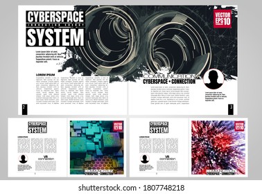 Brochure, ebook or presentation mockup ready for use, vector illustration easy to editable